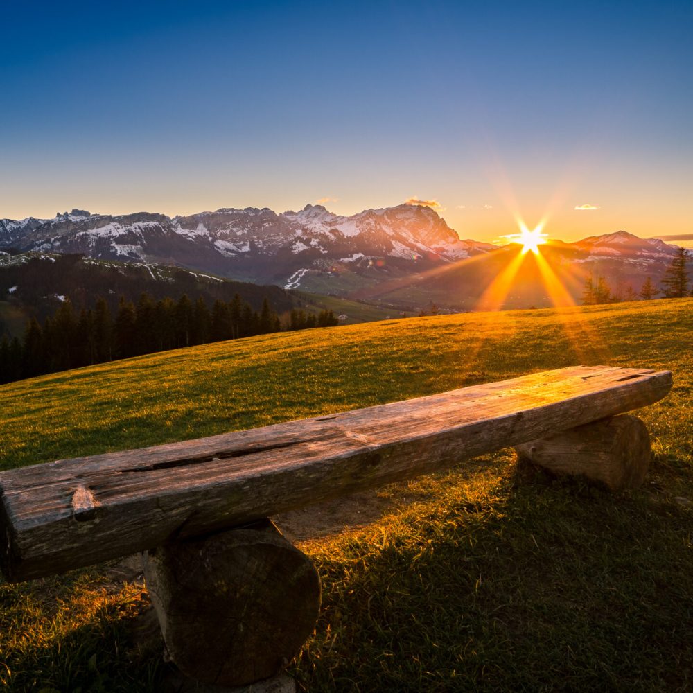 Sonnenuntergan Alpstein